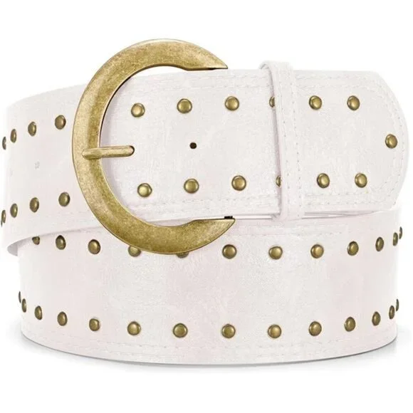 Wide Chunky Leather Belts for Women 2.3