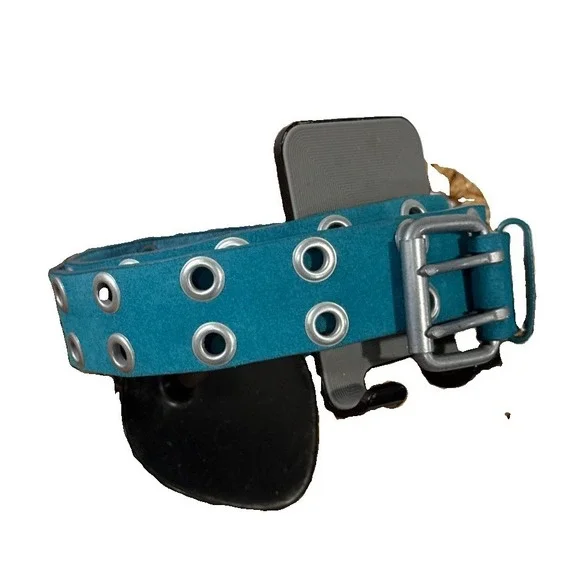 Teal Green Suede 2 Hole Grommet Woman's Y2K ML Genuine Leather Belt Grunge NWOT