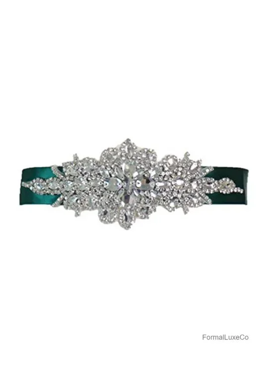 Silk Rhinestone Belt Sash for Wedding Bridal Prom Dress Decorative Waistband