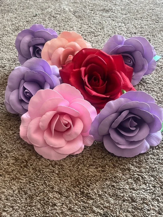 Ashland floral accent assorted roses, red, purple Pink and coral.