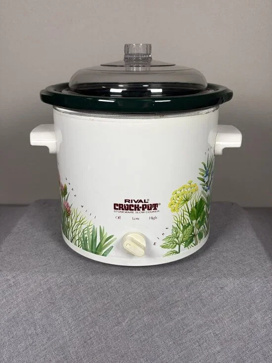 Rival Crock-Pot Stoneware Slow Cooker Herb Garden Floral Design 5 Qt