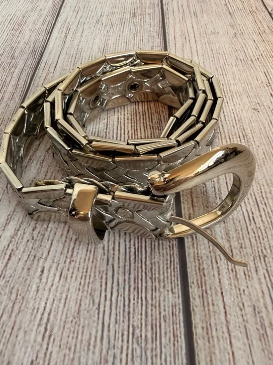 BELT Vintage Braided Silver & Gold belt Medium Large