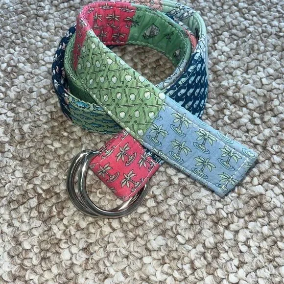 VINEYARD VINES D-RING PATCHWORK BELT WOMENS SIZE SMALL