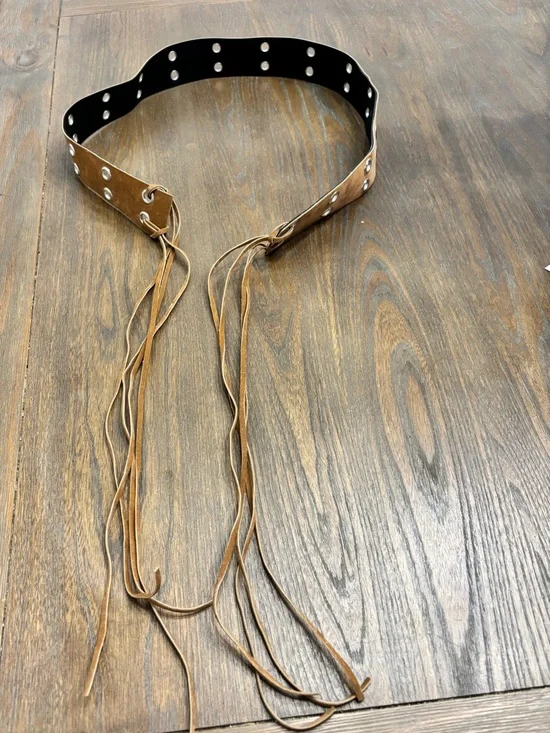 Faux Suede Tan Adjustable Belt - One Size Fits All