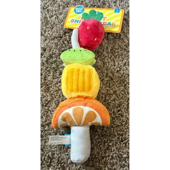 Bark-Plush Fruit Sniff-S-Kebab Dog Toy (NWT)