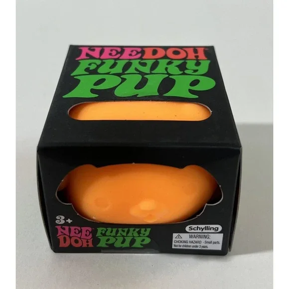Authentic NEEDOH Funky Pup Puppy DOG Nee Doh Stress Ball SQUISHY Fidget Orange
