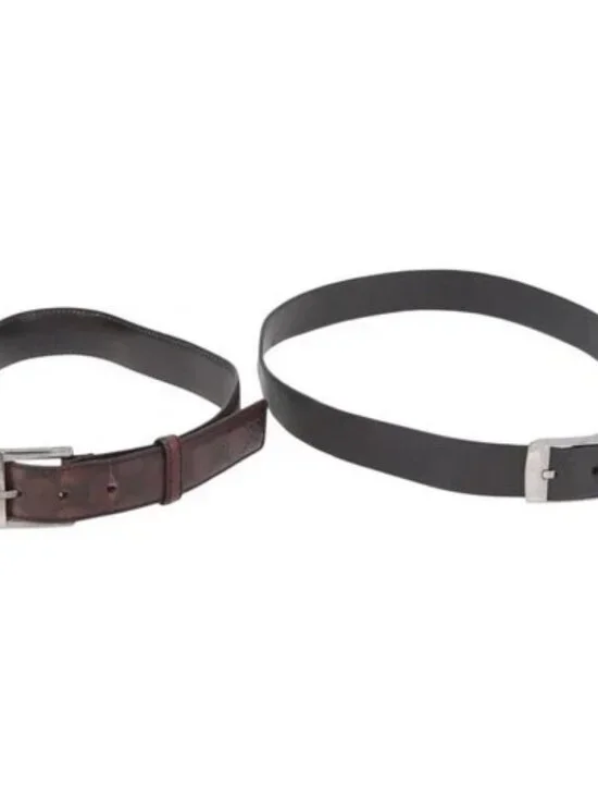 GUCCI GG Canvas Guccissima Belt Leather 2 Set Beige Black Auth bs34884