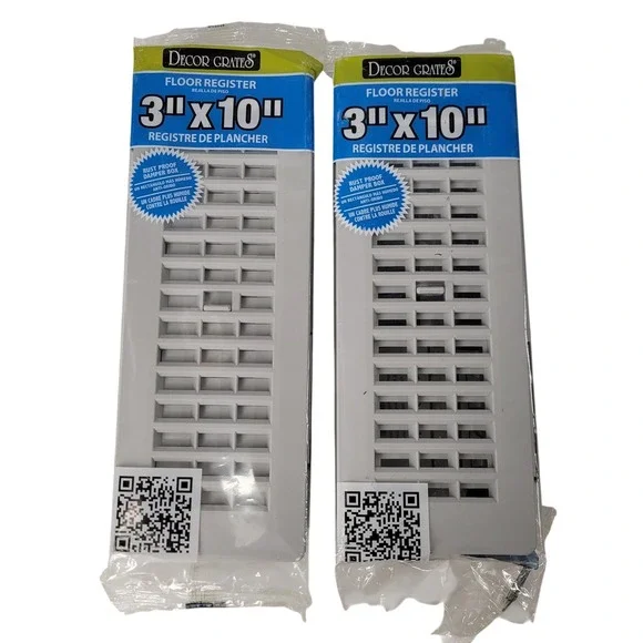2X Decor Grates 3x10 Plastic Floor Register Vent Cover Gray PL310GY 2 Pack