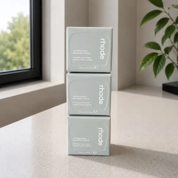 New Rhode Caffeine Reset Sculpting Cream Mask Mini 8mL Bundle of 3