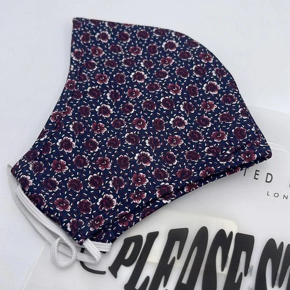 Floral Face Mask in Navy and Red TED BAKER LONDON Reversible Reusable FACE MASK