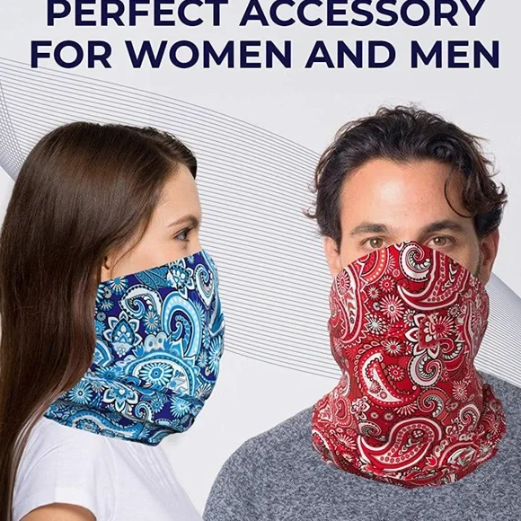 2 Seamless Bandana Neck Gaiter, Bandanas for Women and Men, Face Mask