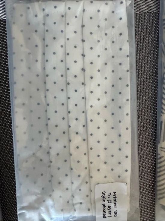 White Face Mask with Black Polka Dots