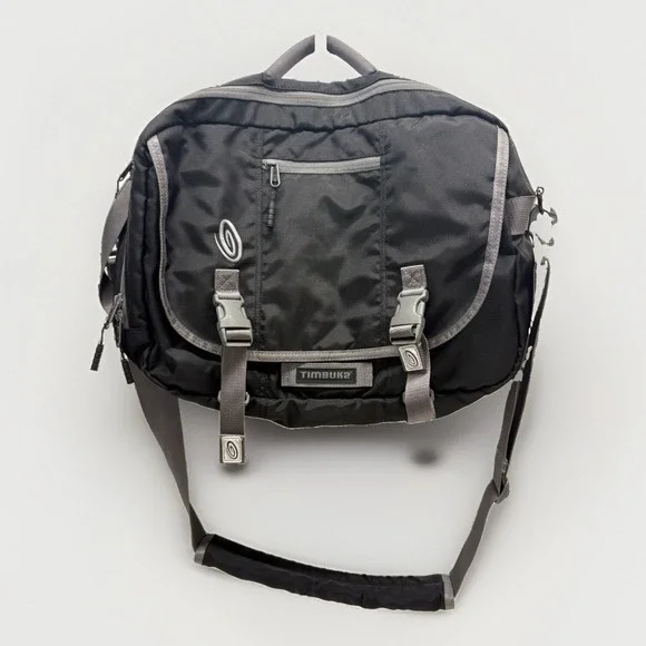 Timbuk2 Medium Messenger Laptop Bag Black Gray Crossbody Shoulder Briefcase