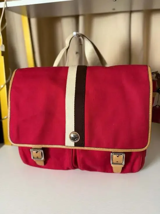 coach heritage stripe canvas messenger bag red f10220 crossbody shoulder bag