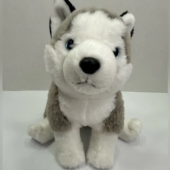 Hugs & cuddles Plush Husky Dog Toy  size 8’ pre owned Exellent condition