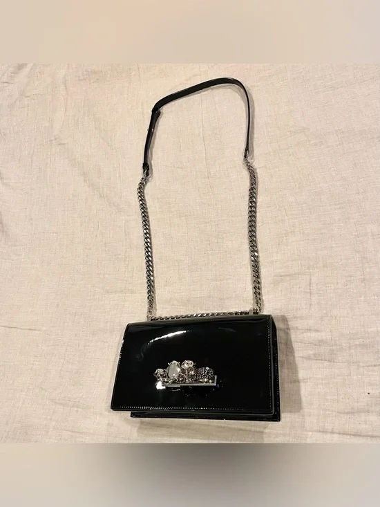 $2900 Alexander McQueen Large Jewel Satchel Four Ring Knuckle Duster Crossbody