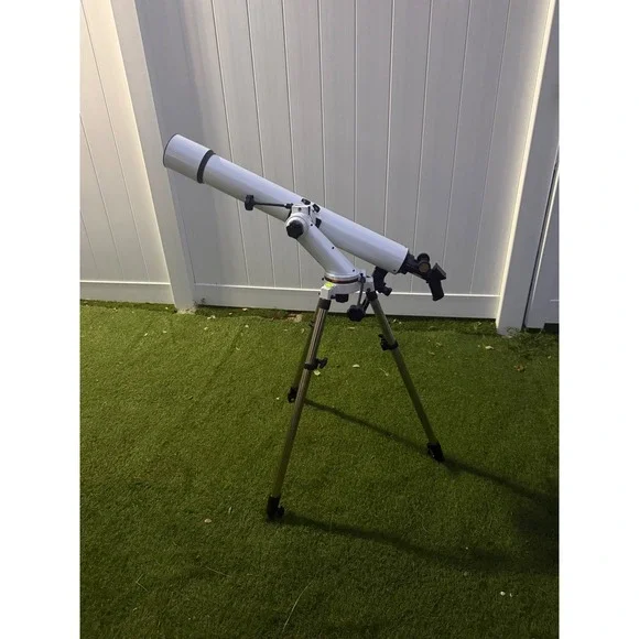 White Refractor Telescope with Adjustable Tripod and Alt-Azimuth Mount