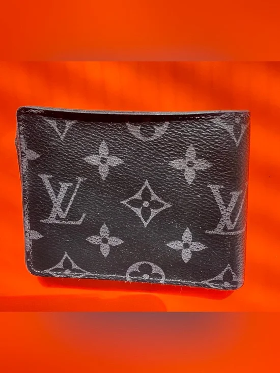 Louis Vuitton Multiple Wallet Men’s Bifold LV Monogram Black and Grey Pattern