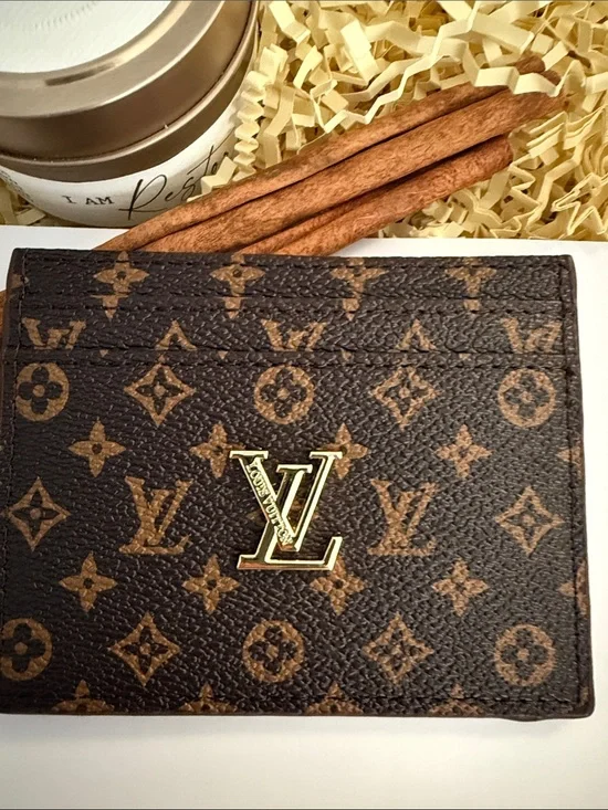 Fashion Accessories Monogram Card Holder in Brown