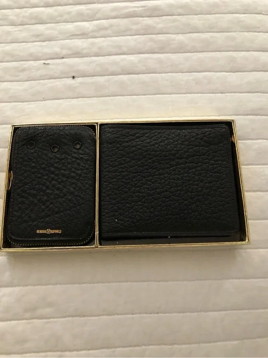 Vintage JF Krumrich Buffalo Leather Bi-Fold Wallet Key Holder New Original Box