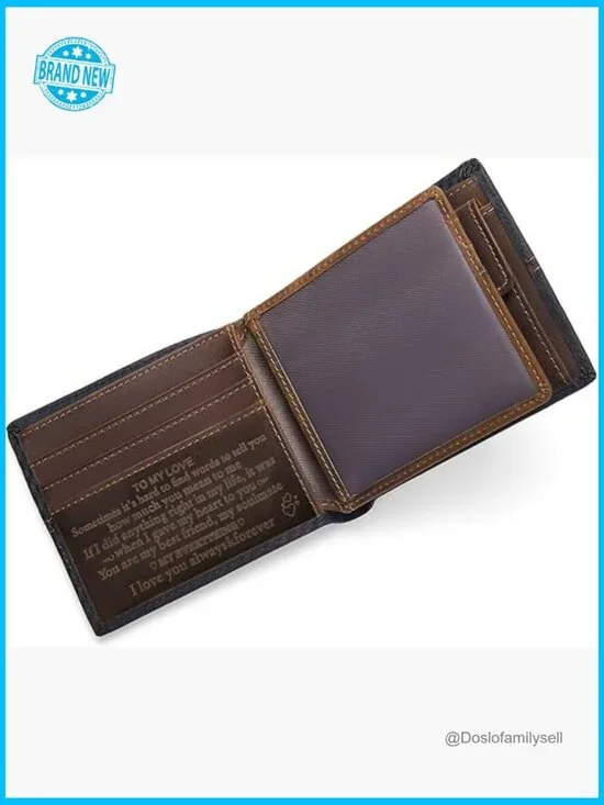 Slim RFID Blocking Leather Wallet Minimalist Bifold Personalized Gift for Men