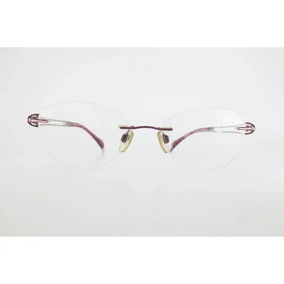 Line Art Charmant XL2137 Excellence Titan Rimless Eyeglasses Burgundy 51-17-135