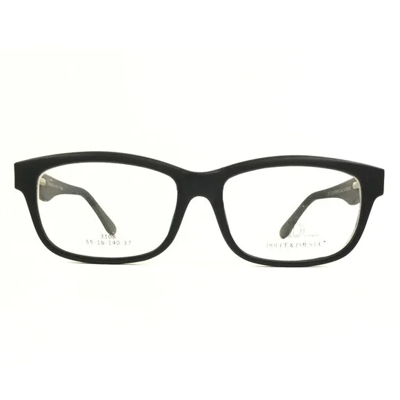 Dolce & Poesia Eyeglasses Frames 3108 37 M. Blk Matte Black Rectangle 55-16-140