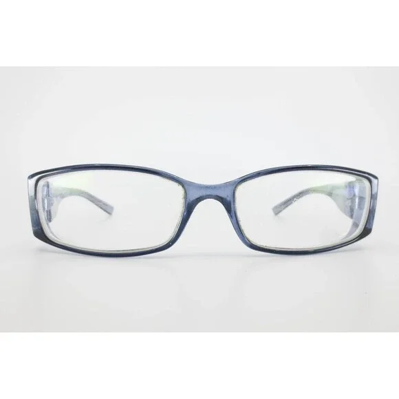 Kenzo Eyeglasses Blue Translucent Rectangular Frame Logo Temples 52-16-135