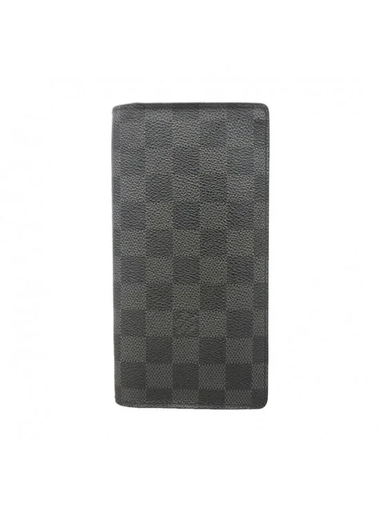 Louis Vuitton Wallet Damier Graphite Portefeuille Brazza Black Gray