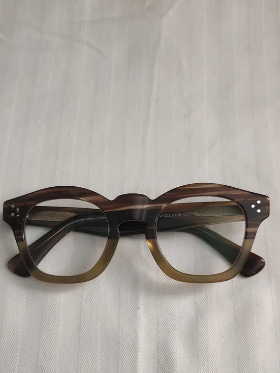 Executive Academia Chunky Green/Tortoise Keyhose Nose Oversized Optical Glasses