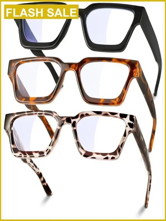 Oversized Blue Light Blocking Glasses Rectangle Frame Fashion Chic