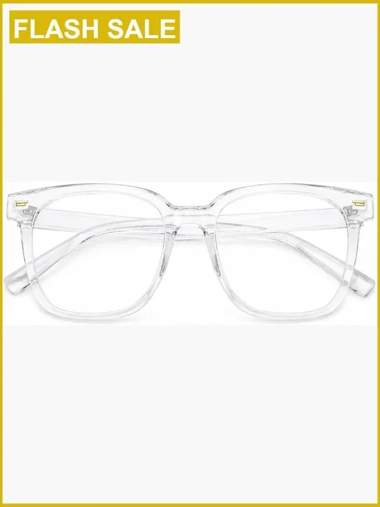 Oversized Square Blue Light Blocking Glasses for Men Women