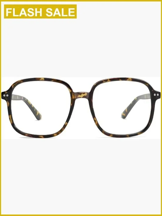 Square Oversized Blue Light Blocking Glasses TR90 Frame