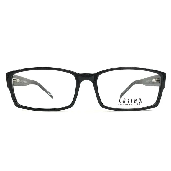 Casino Eyewear Eyeglasses Frames CLINT EBONY Black Rectangle Full Rim 60-19-150