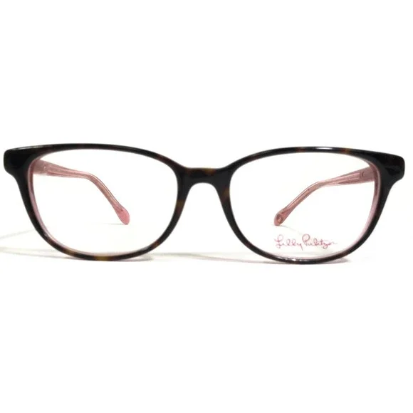 Lilly Pulitzer Eyeglasses Frames Ella TO Brown Pink Cat Eye Full Rim 48-15-130