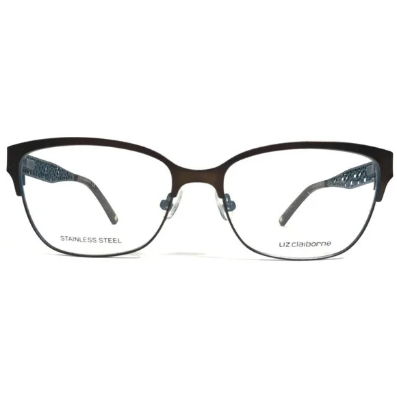 Liz Claiborne Eyeglasses Frames L643 0XL7 Brown Blue Square Cat Eye 54-16-135