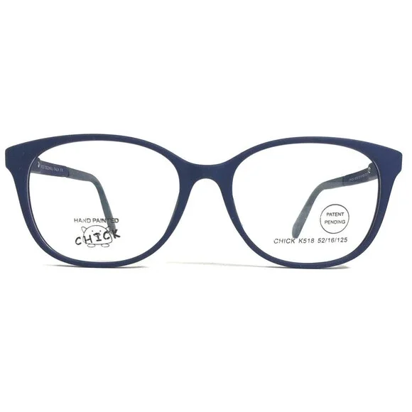 Chick Eyeglasses Frames K518 COL 17 Matte Blue Square Full Rim 52-16-125