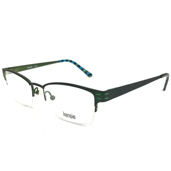 Kensie Eyeglasses Frames FLIRTY FE Green Rectangular Half Rim 47-16-130