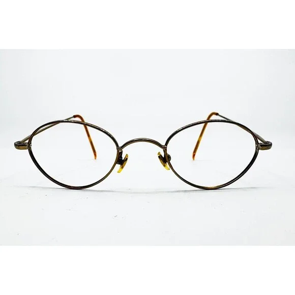 Unbranded Eyeglass Frames Mens Womens Brown Oval Metal Frame Japan 38219