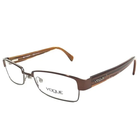 Vogue Eyeglasses Frames VO3558 775 Brown Rectangular Wood Grain 51-17-140