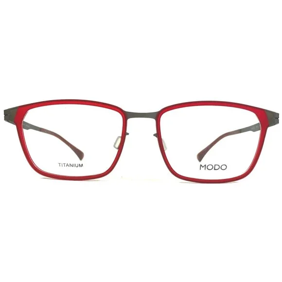 Modo Eyeglasses Frames 4101 MRED Grey Red Square Full Rim 54-19-145