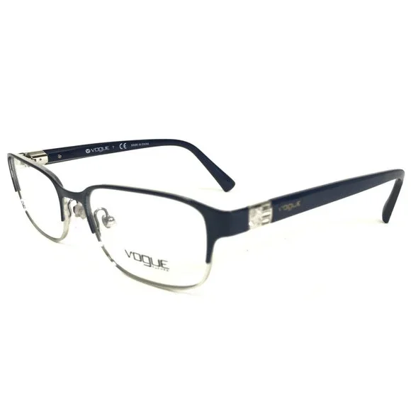Vogue Eyeglasses Frames VO4073-B 5051 Blue Silver Cat Eye Full Rim 51-17-135
