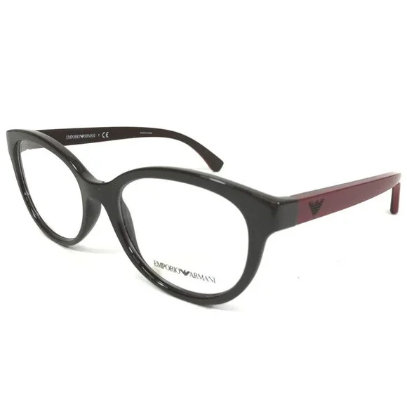 Emporio Armani Eyeglasses Frames EA3104 5561 Dark Brown Red Cat Eye 54-17-140