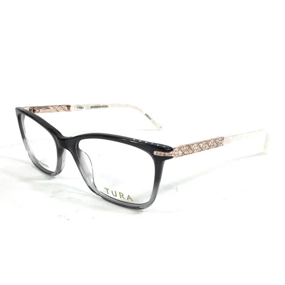 Tura Brilliance Eyeglasses Frames TE271 GRY Gray Gradient w/ Swarovski 53-16-140