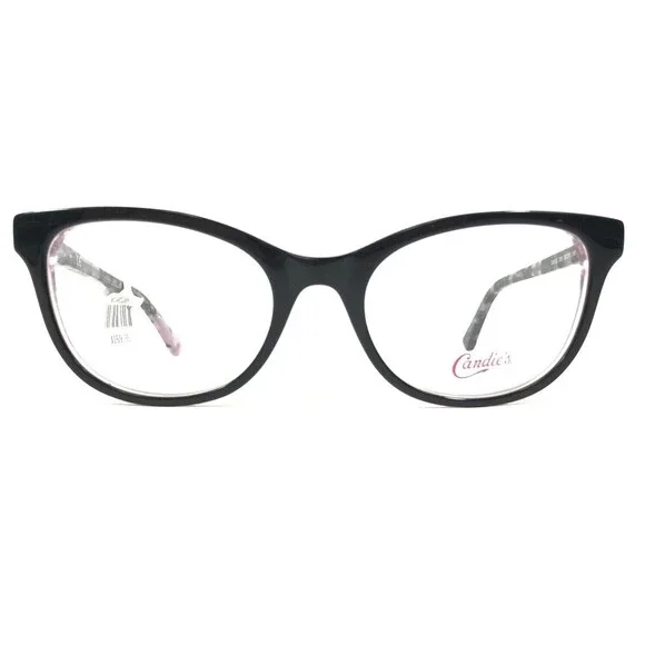 Candies CA0162 005 Eyeglasses Frames Black Purple Round Cat Eye 50-18-140
