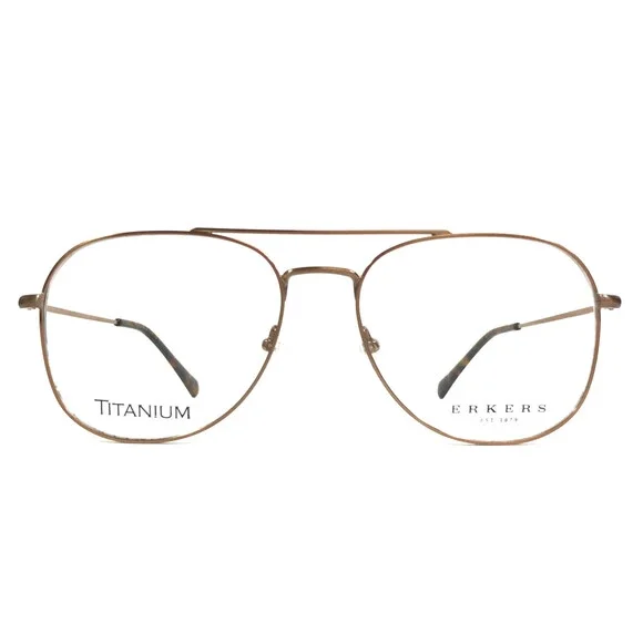 Erkers Eyeglasses Frames NORWOOD COPPER Matte Gold Wire Rim Titanium 55-17-145