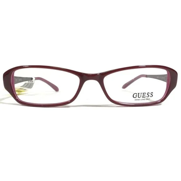 Guess Eyeglasses Frames GU2203 BU Red Purple Rectangular Cat Eye 51-15-135