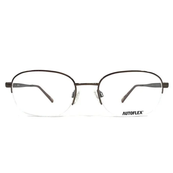 Autoflex Eyeglasses Frames SIR DUKE 210 Satin Brown Round Half Rim 53-19-140