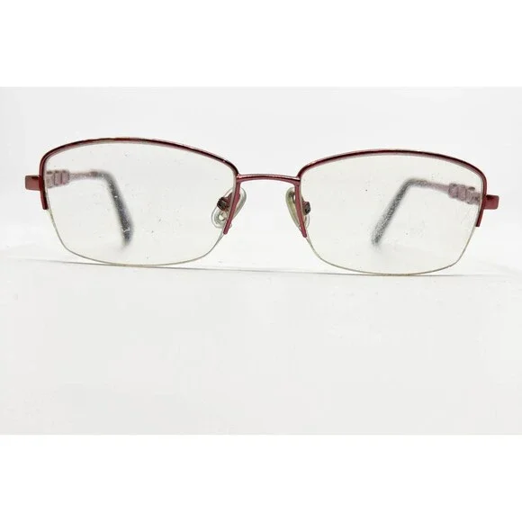 Cathy Daniels Eyeglasses Womens Burgundy Half Rim Rectangular Frames 52-17-135