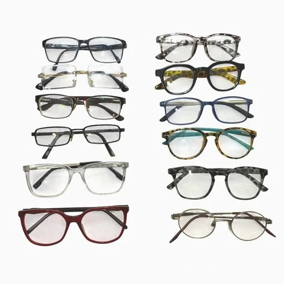 Lot 12 Pairs Mixed Eyeglass Frames Designer & Vintage Styles Tortoise Bundle